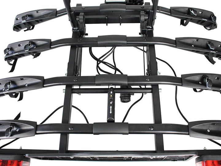 Bullwing SR8 Fahrradträger für 4 Fahrräder auf Auto Anhängerkupplung Heckträger Radträger abklappbar