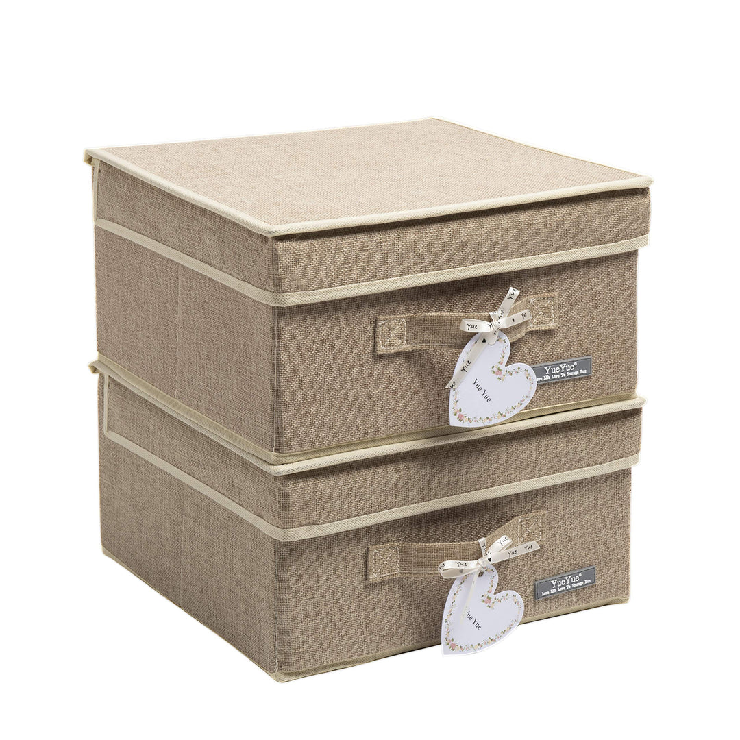 YueYue Faltbare Stoff-Schrank-Organizer-Box – 2 Stück 31,1 x 30,5 x 17,9 cm Aufbewahrungsbehälter mi