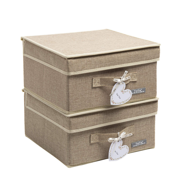 YueYue Faltbare Stoff-Schrank-Organizer-Box – 2 Stück 31,1 x 30,5 x 17,9 cm Aufbewahrungsbehälter mi