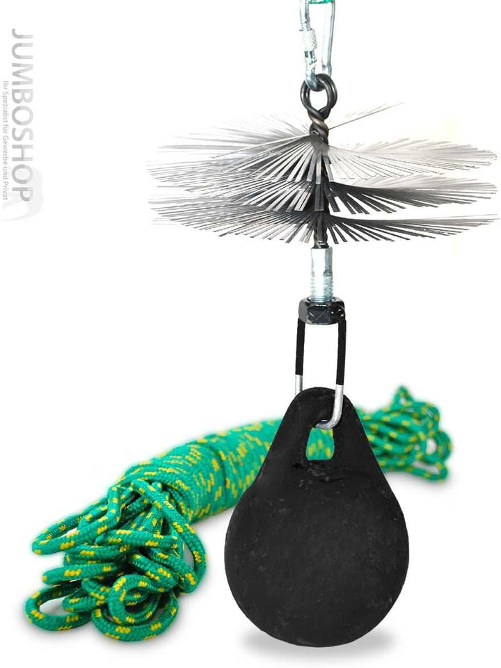 Schubstange Kesselstab FLEXIBEL Holzgriff M12 Länge 120cm + 80 mm Heizkesselbürste Kesselbürsten Ofe