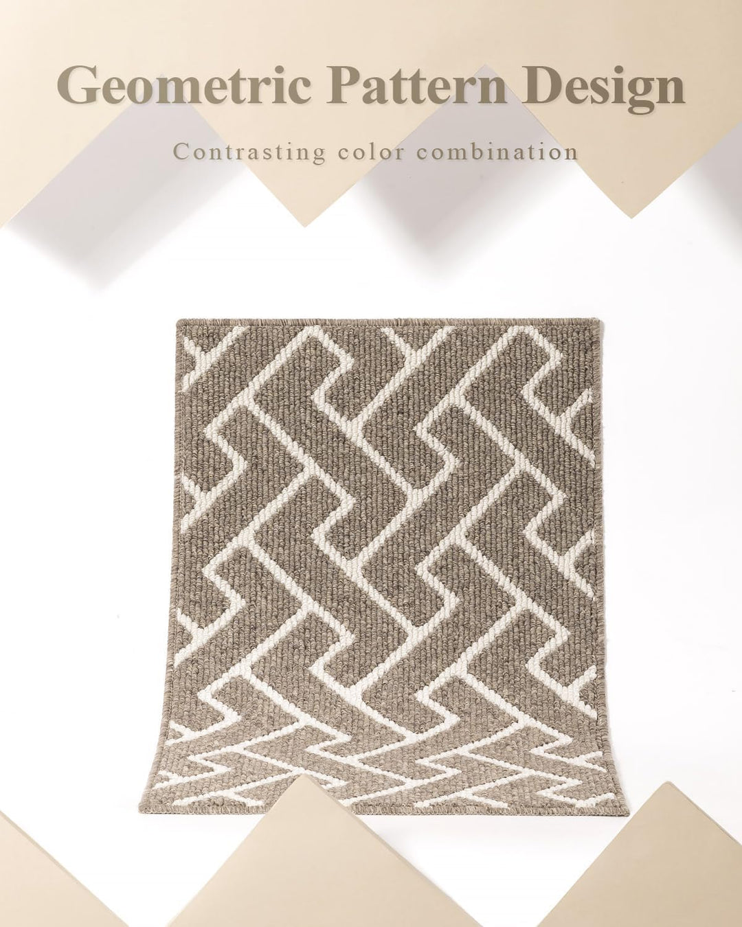 Fussmatte Innen, Wasserdicht Türmatte Schmutzfangmatte rutschfest Fussmatte Innen (Beige, 50 x 80 cm