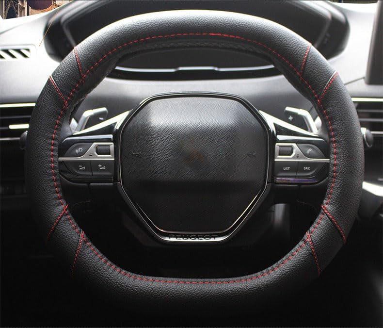 Mayco Bell Mikrofaser Leder Auto Lenkradbezug Fit für Peugeot 3008 206 207 208 2016-2019 508 208 201