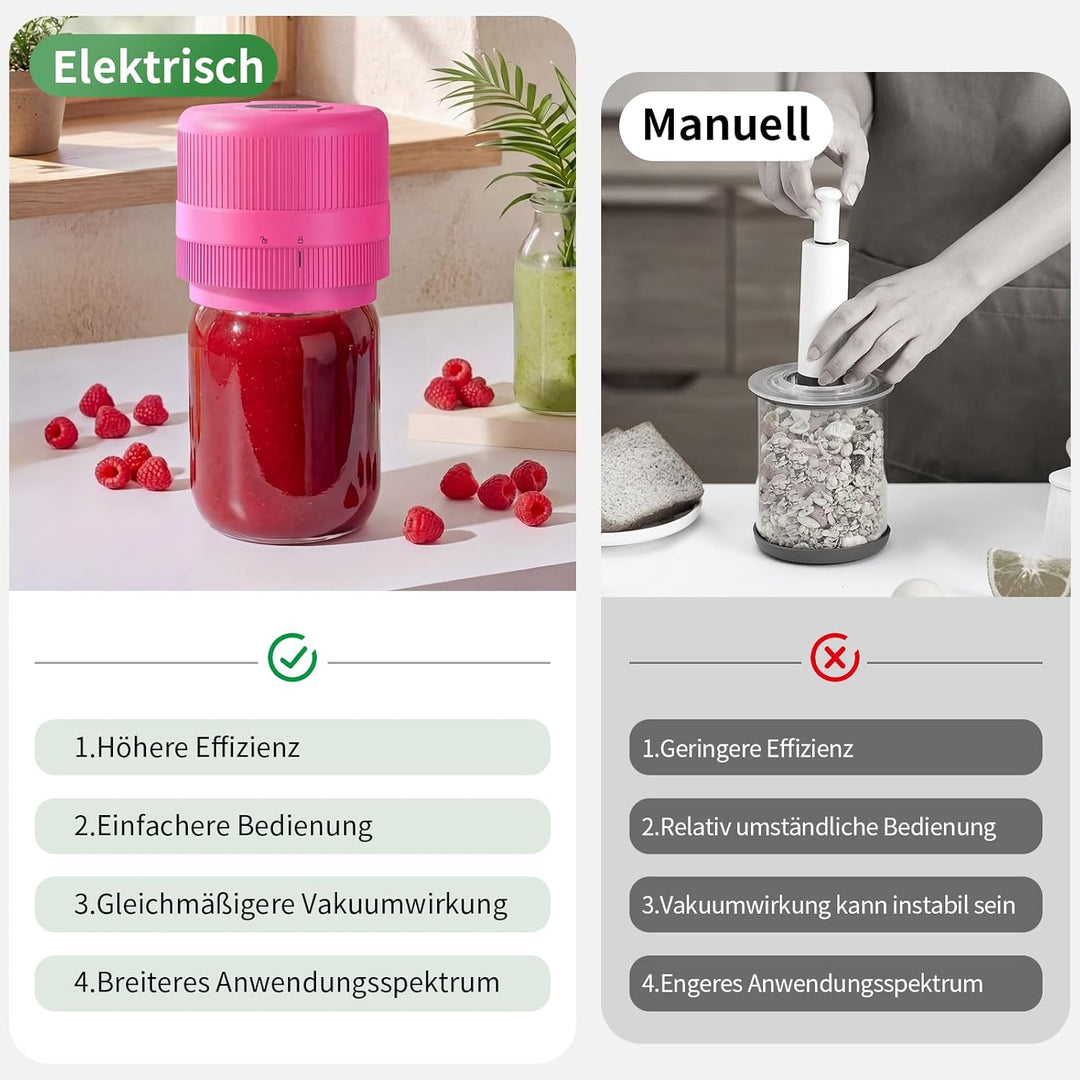 Elektrisches Vakuumierer für Einmachgläser, Elektrische Mason Jar Vakuum Sealer für Breite und Norma