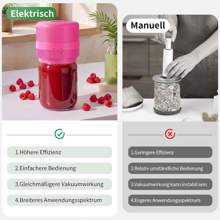 Elektrisches Vakuumierer für Einmachgläser, Elektrische Mason Jar Vakuum Sealer für Breite und Norma