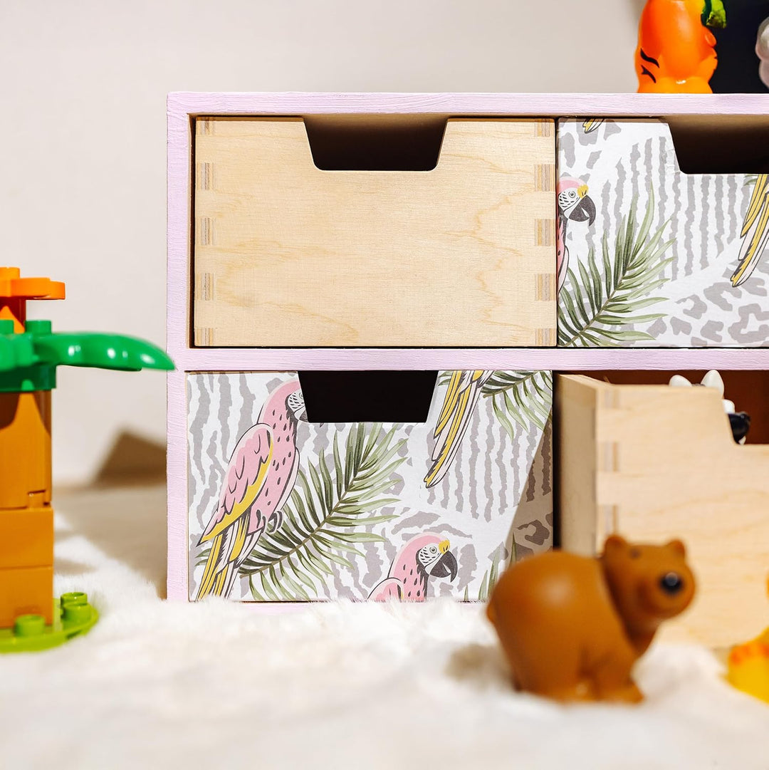 Creative Deco Schubladenbox Schubladenelement | 4 Schubladen | 28,5 x 20 x 19 cm (+/- 1 cm) | Mini-K