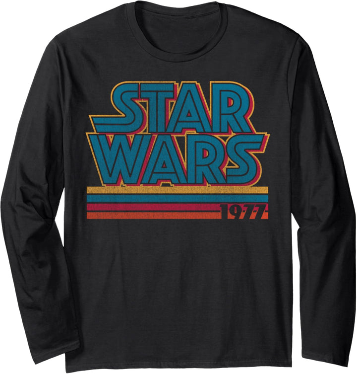 Star Wars Super Retro Striped Logo 1977 Langarmshirt