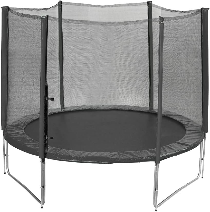Trampolin Sicherheitsnetz Ersatznetz (für Trampolingestell 366cm mit 8 Stangen, Schwarz/Schwarz) 366