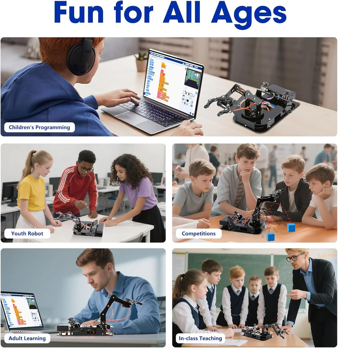 4DOF Roboterarm-Kit für Kinder, kompatibel mit Arduino IDE, Programmierung ESP32 Smart Robot Arm Bui
