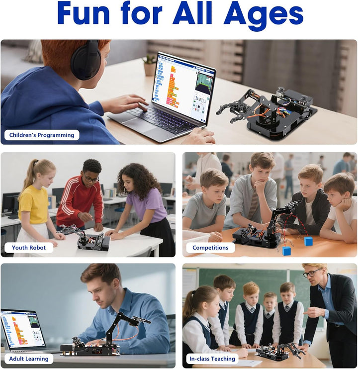 4DOF Roboterarm-Kit für Kinder, kompatibel mit Arduino IDE, Programmierung ESP32 Smart Robot Arm Bui