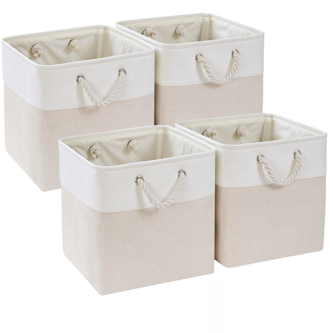Mangata Aufbewahrungsbox Stoff, 30x30x30cm Aufbewahrungskorb in Würfel zum Organisieren von Kleidung