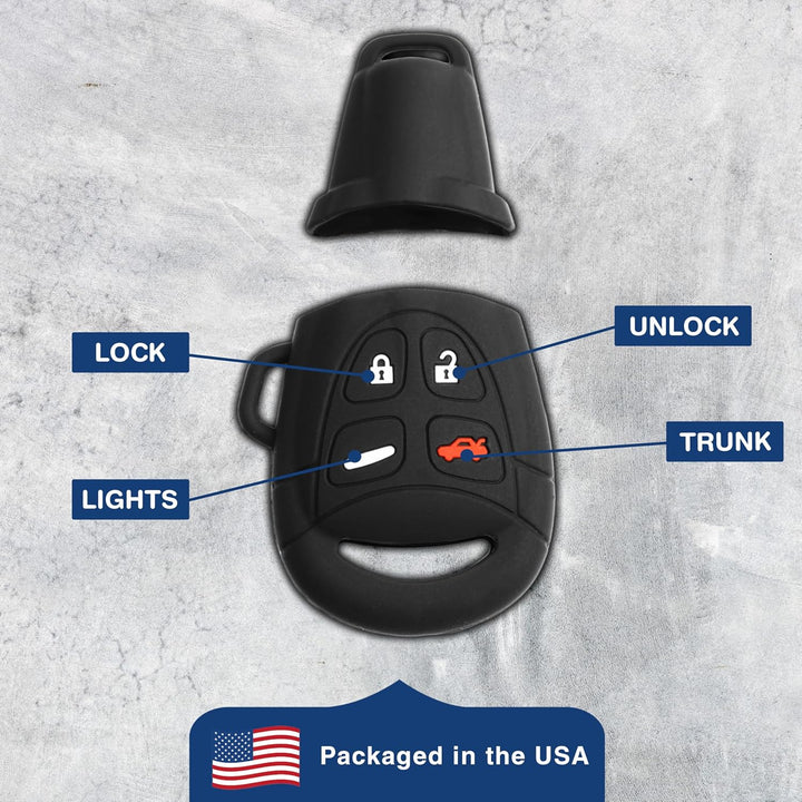 KeyGuardz Autoschlüssel-Gehäuse für Saab 9-3 9.5 LTQSAAM433TX schwarz, schwarz