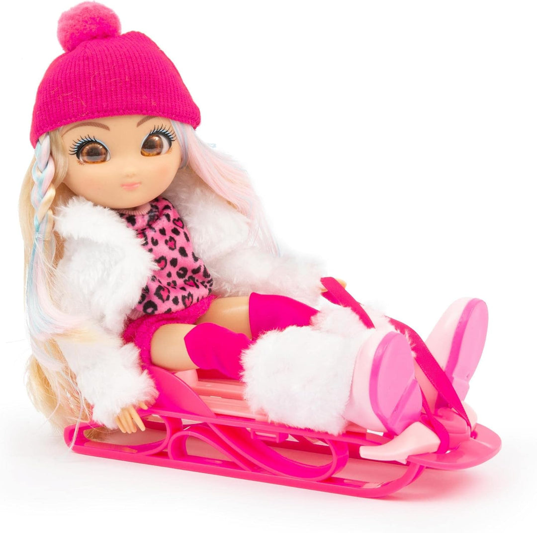 UNIQUE EYES, Puppe 25 cm – Rebecca mit Blick auf die Augen, mit Winterkleidung und Zubehör, Spielzeu