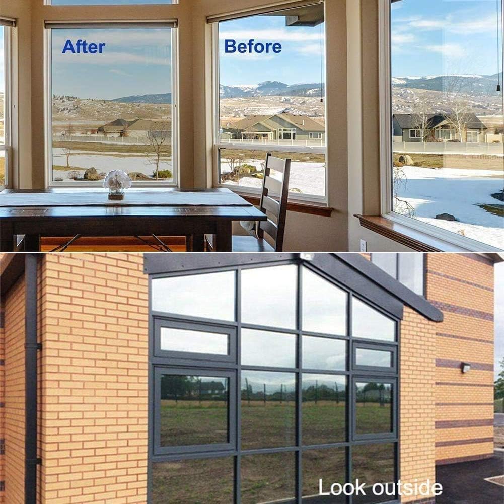 Spiegelfolie Selbstklebend Sonnenschutzfolie Fenster Sichtschutz Reflektierende Fensterfolie Innen H