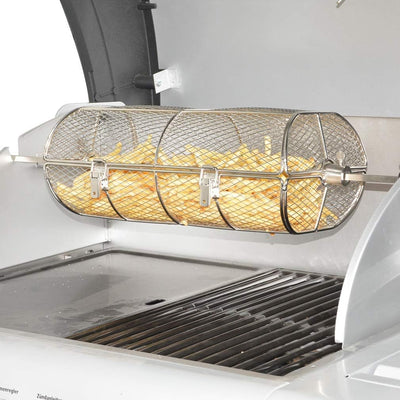 Onlyfire BRK-6039 Edelstahl Universal Drehbar Grillkorb Erdnuss Bohnen Pommes Frites Korb passt für