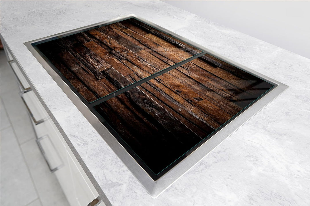 TMK ArtDeko Herdabdeckplatte 2 Teilig 40x52 + 35x52 cm - Spritzschutz Herdabdeckung – Herdschutz aus