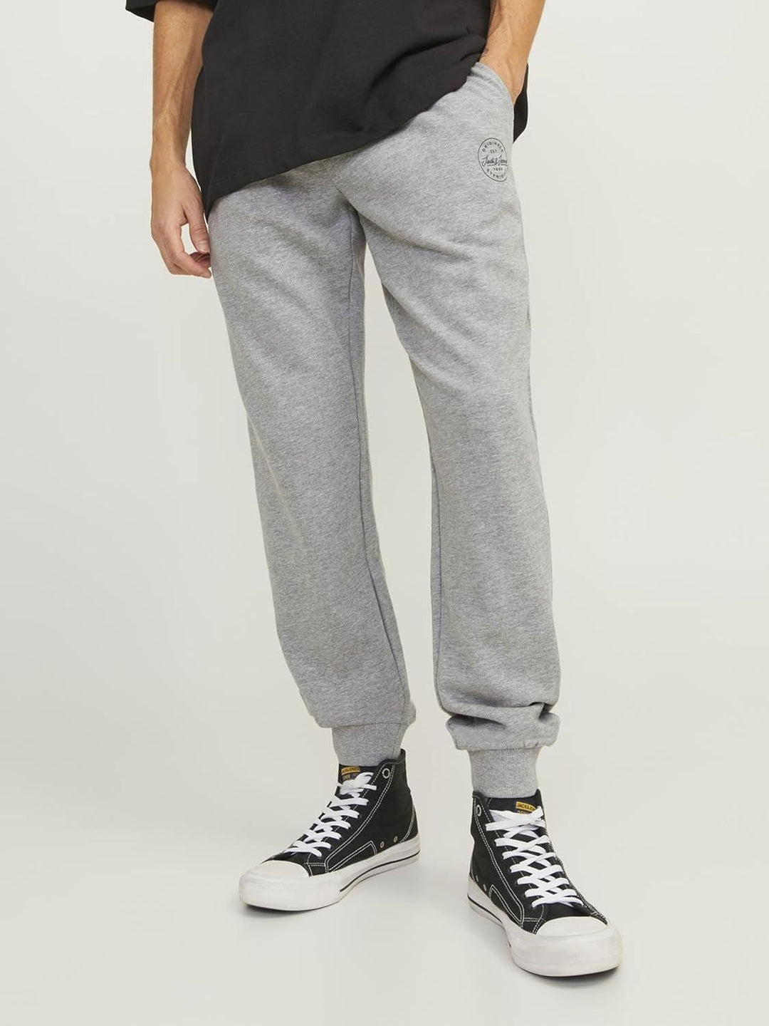 JACK & JONES Male Jogginghose Regular Fit Jogginghose S Light Grey Melange, S Light Grey Melange