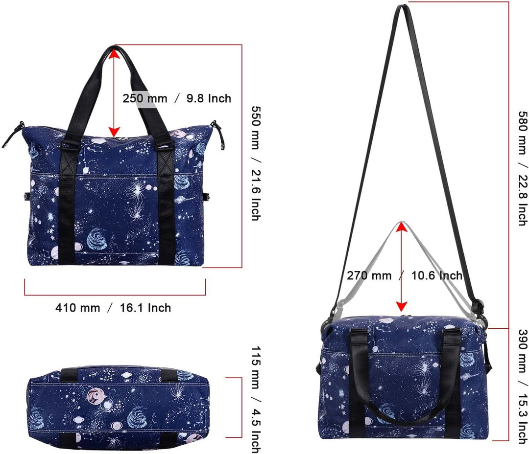 HAWEE Sporttasche Damen Gross Leichte Reisetasche Herren Faltbare Gym Duffel Bag Weekender Travel Ba