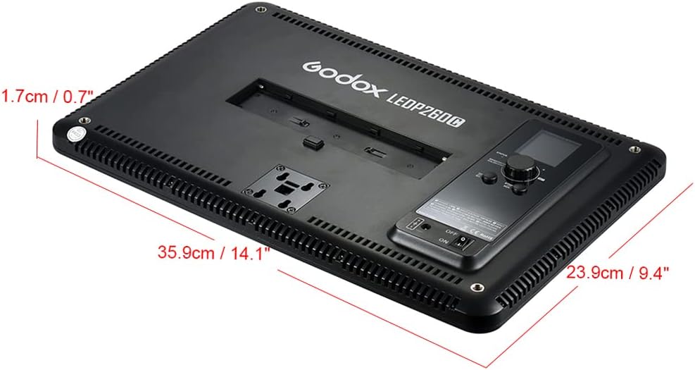 Godox LEDP260C Ultradünne 30-W-dimmbare LED-Videolicht-Kontrollleuchte 3200K-5600K Zweifarbige Tempe