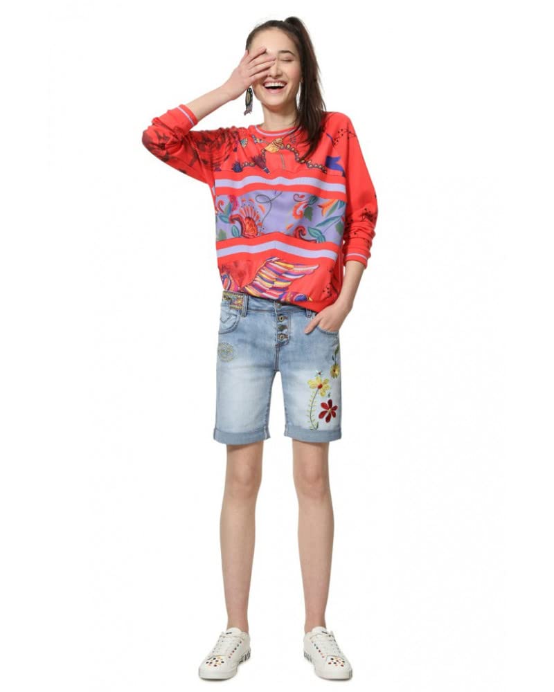 Desigual Damen Jeans Denim_Habana Flores Blue denim25