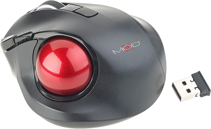 Mod-it Trackball Maus: Kabelloser Funk-Laser-Trackball mit 5 Tasten und Scrollrad, 1.200 DPI (PC Mau