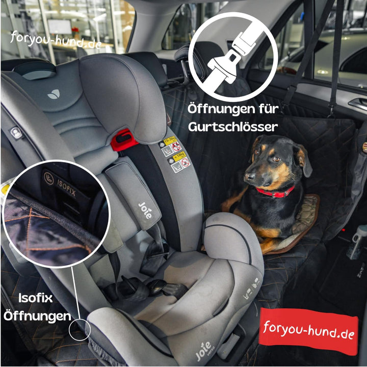 foryou® Hundedecke mit Kühlmatte für Auto Rückbank-Wasserabweisende Autoschondecke für Hunde mit Sei