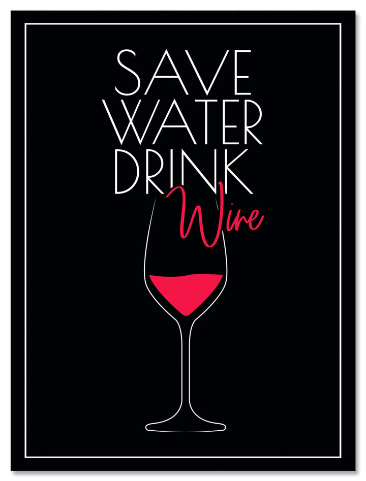 wandmotiv24 Leinwandbild Essen & Trinken, 60x45cm, Hochformat, Spruch, Weinglas, Deko, Bilder auf Le