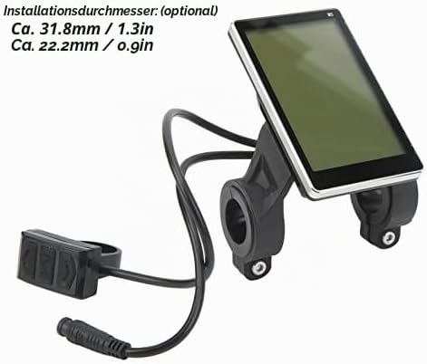 VBESTLIFE Elektrischer Fahrrad-Fahrradcomputer, 24 V 36 V 48 V 60 V Universal-Display Meter M5 LCD-D