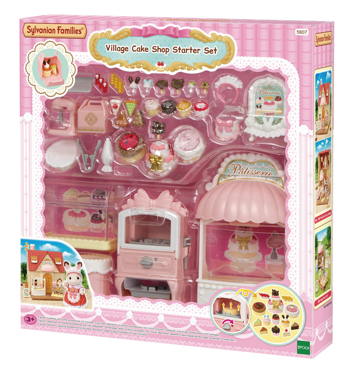 Sylvanian Families 5807 Dorfkonditorei Set für Starter Haus, Ergänzungsset inklusive Backofen mit Fu