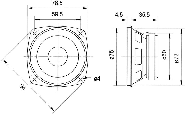Visaton FRS 8/8Ohm Kfz-Lautsprecher, schwarz