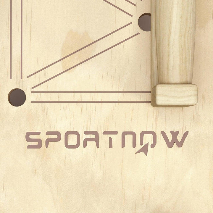 SPORTNOW Liegestützgriffe aus Holz Fitness Parallettes inkl. Widerstandsbänder, 11 Übungen, Push Up