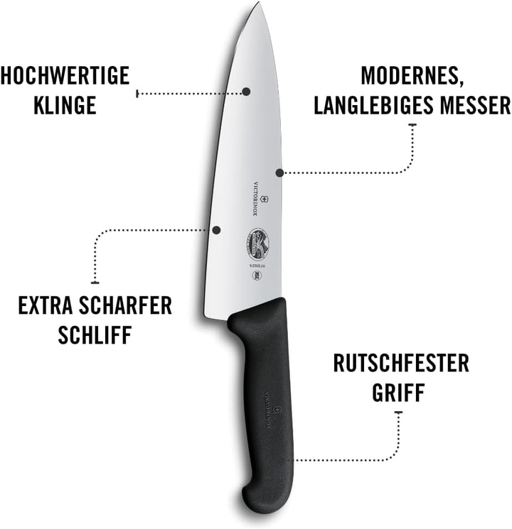 Victorinox 5.2063.20, coltello per sfilettare in acciaio inox da 20 cm, nero, standard Single, Singl