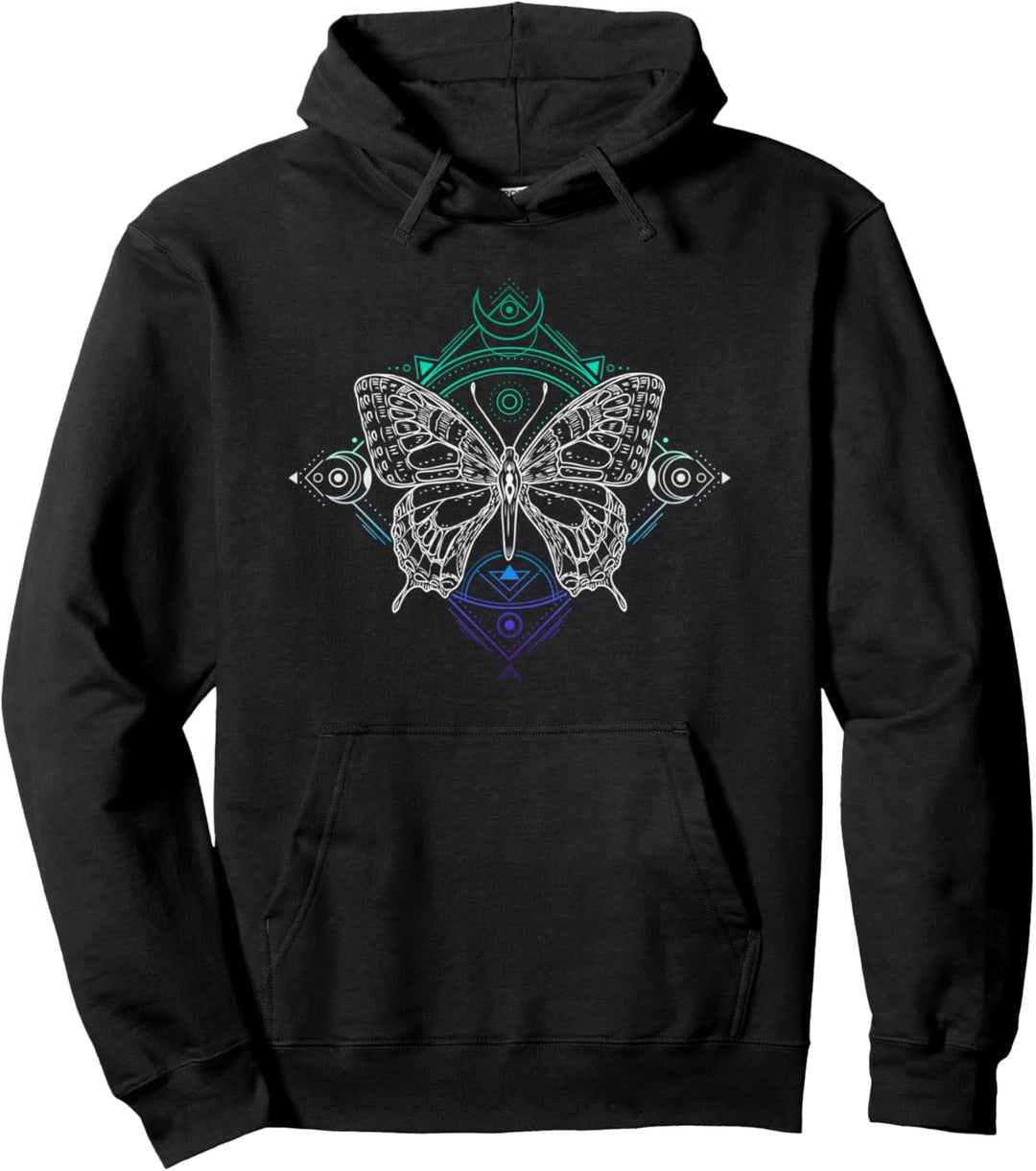 Gay Männer Pride Flaggenfarben, Okkulter Schmetterling Pullover Hoodie