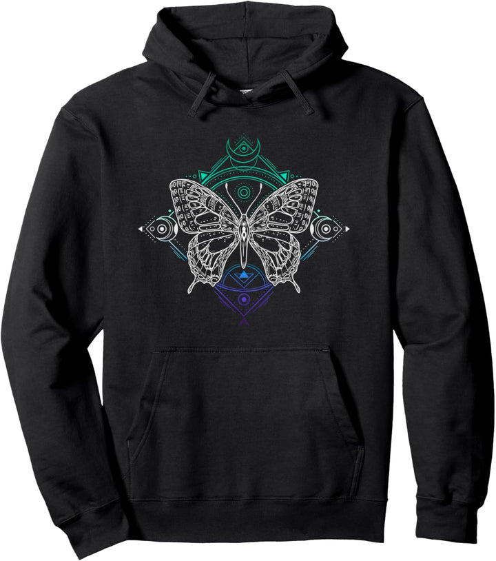 Gay Männer Pride Flaggenfarben, Okkulter Schmetterling Pullover Hoodie