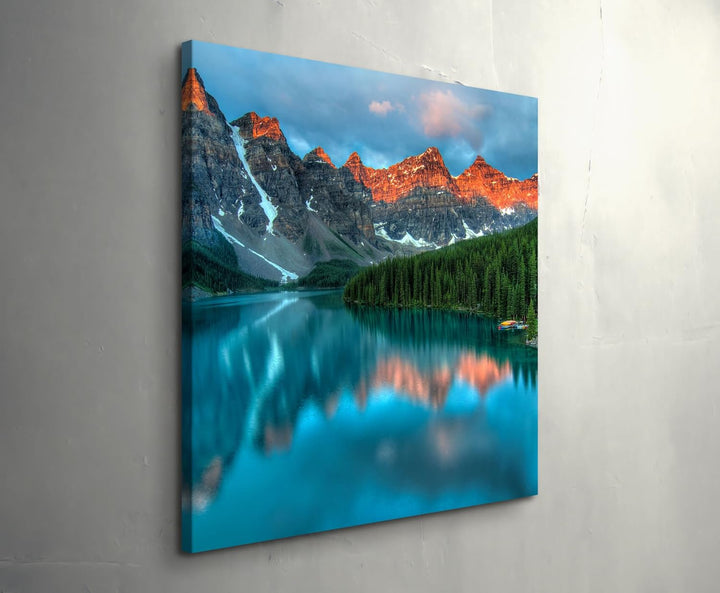Paul Sinus Art Leinwandbilder | Bilder Leinwand 90x90cm Moraine See im Banff-Nationalpark – Kanada,