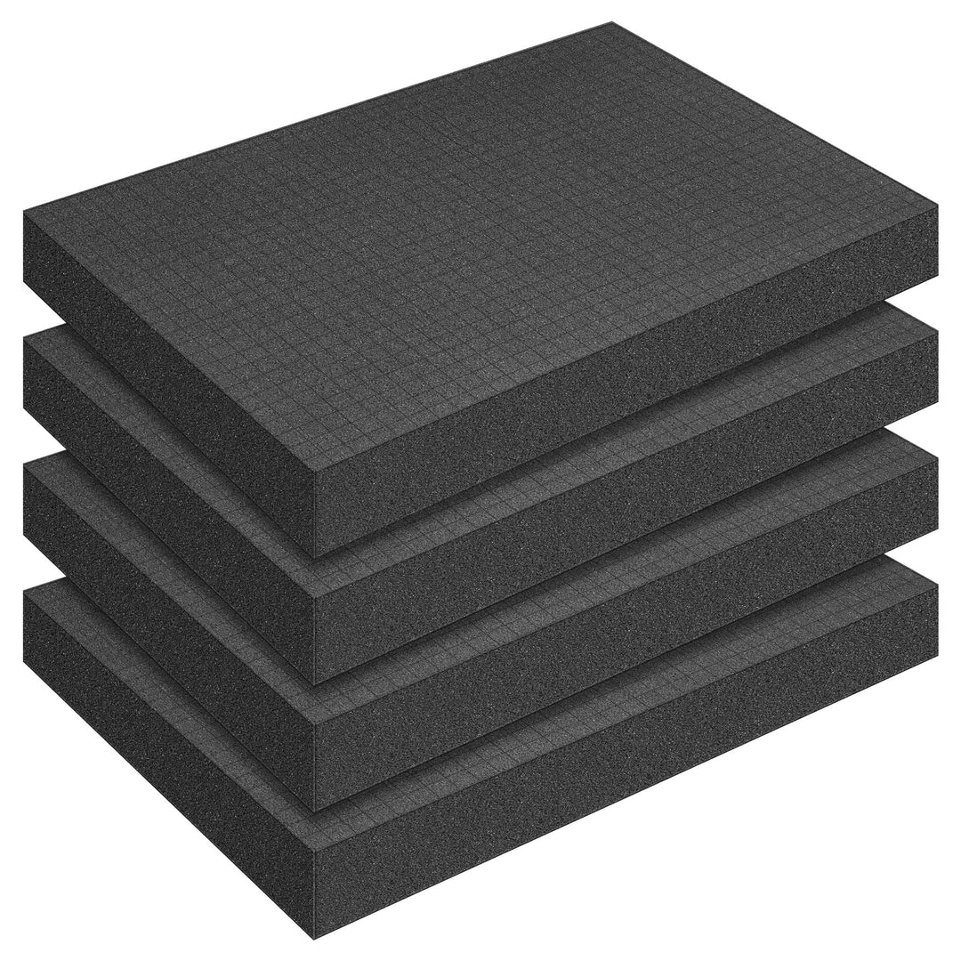 Pameil 4 Stück 400 x 300 x 50 mm Schaumstoff Zuschnitt Rasterschaumstoff - Werkzeugkoffer Kamerakoff