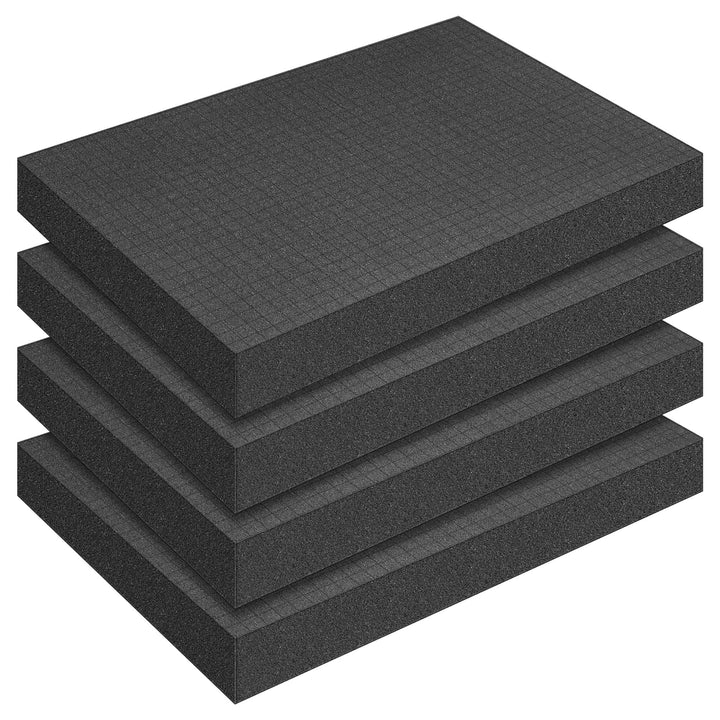 Pameil 4 Stück 400 x 300 x 50 mm Schaumstoff Zuschnitt Rasterschaumstoff - Werkzeugkoffer Kamerakoff
