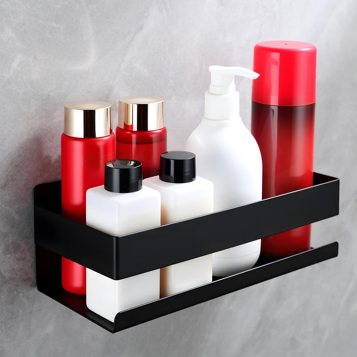 Duschablage Ohne Bohren Schwarz, Duschregal Badregal Ohne Bohren Shampoo Halterung für Dusche Badezi