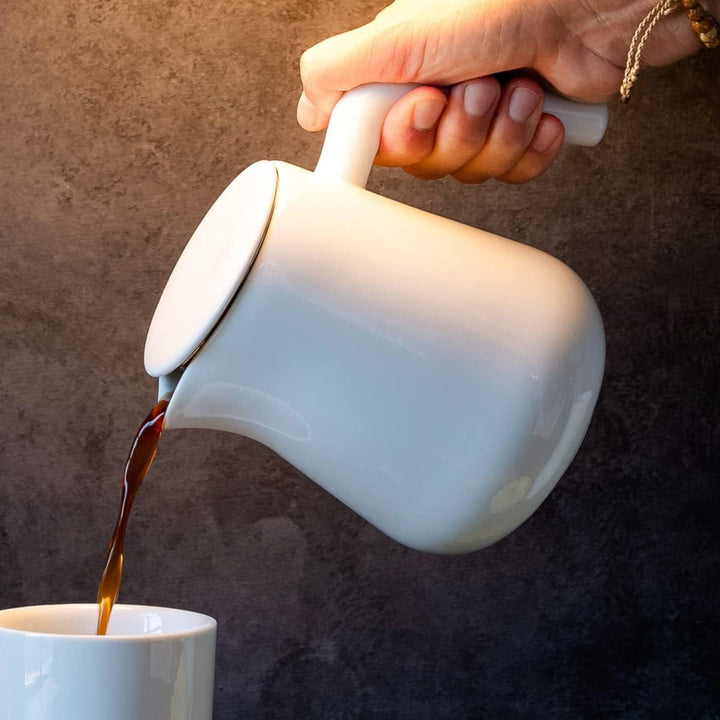 ARCA X-Tract Kaffeekanne Porzellan mit Filter 0,8l | Coffee Maker für 4-5 Tassen | Kaffeebereiter mi