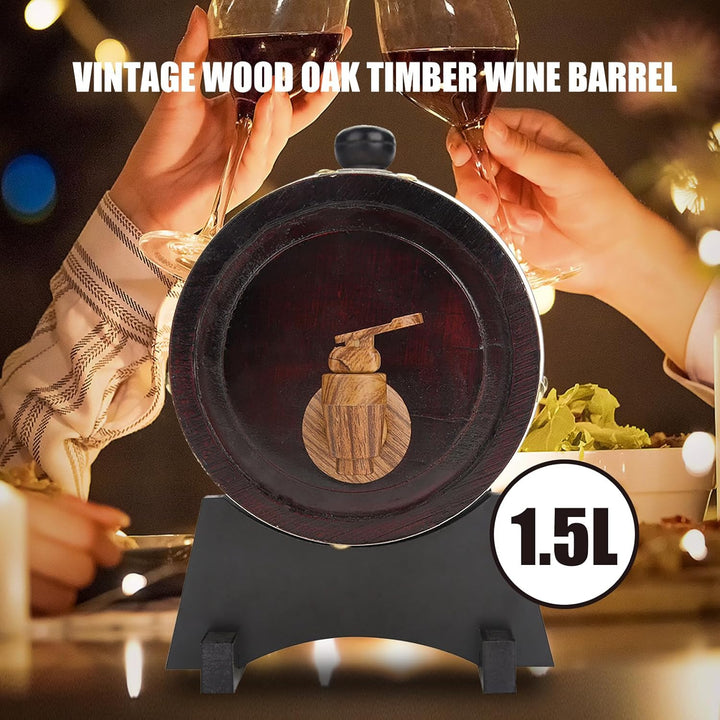 1,5L/ 3L/ 5L/ 10L Holzfass Bierfrässer Weinfass mit Zapfhahn, Stopfen und Holzbock, Heimbrauen Bierb