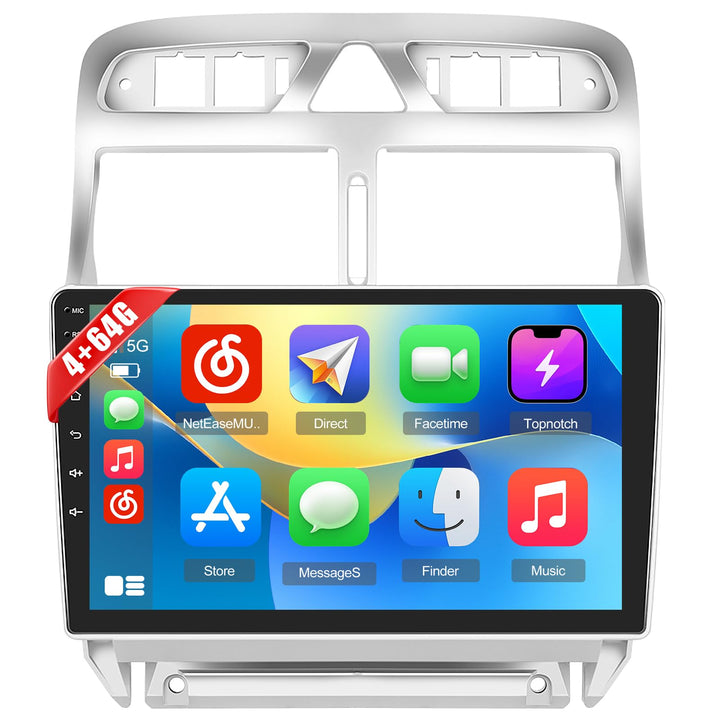 Hikity [4+64G] Android 15 Autoradio für Peugeot 307 2002-2013 Radio CarPlay Android Auto Wireless Bi