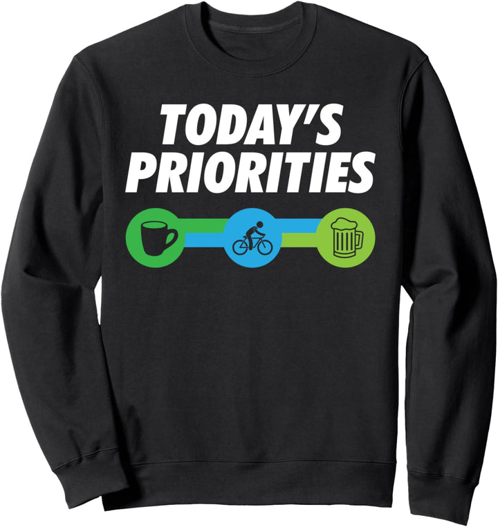Kaffee I Bier I Fahrrad Fahren I Lustiges Fahrrad Sweatshirt