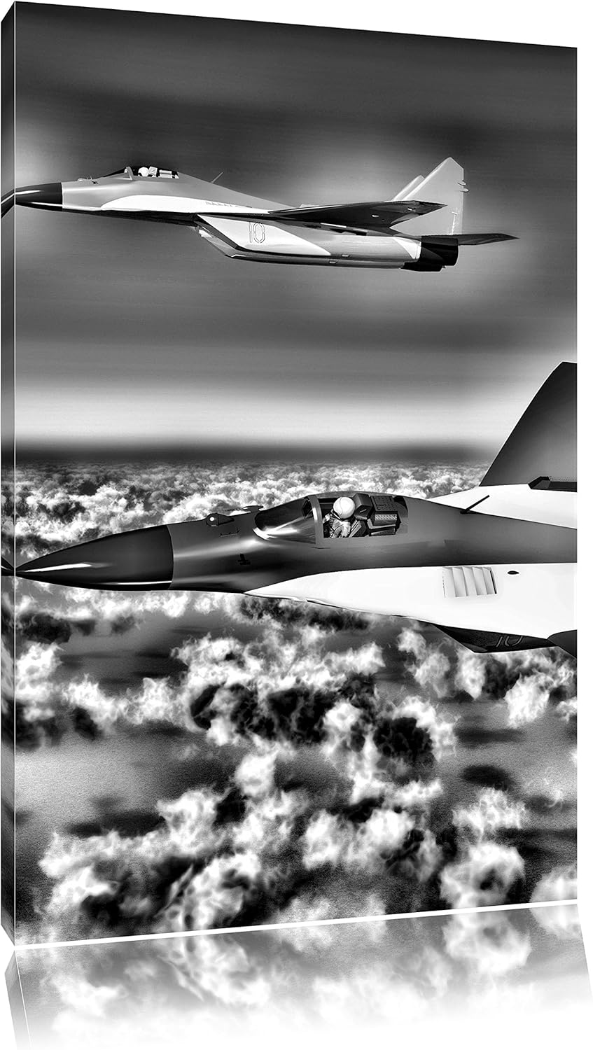 Pixxprint Kampfjets 100x70cm Leinwandbild Wandbild Kunstdruck, 100x70