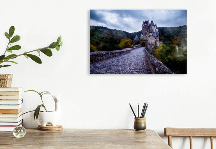 Premium Textil-Leinwand 75 x 50 cm Quer-Format Burg Eltz | Wandbild, HD-Bild auf Keilrahmen, Fertigb