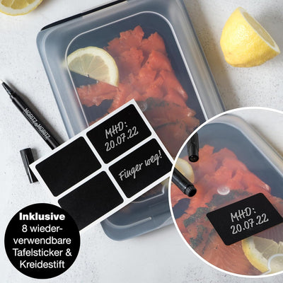 Moritz & Moritz Aufschnittdosen 8er Set Aufschnittbox stapelbar - Frischhaltedosen mit Deckel zur Au