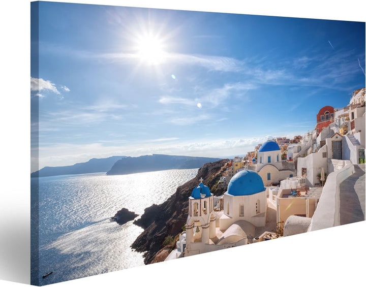 Bild auf Leinwand Oia Dorf In Santorini Island Griechenland Wandbild Poster Kunstdruck Bilder Format