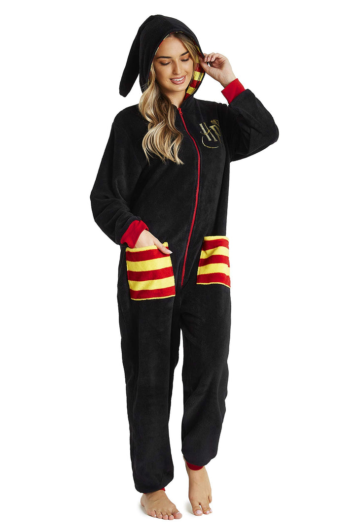 Harry Potter Jumpsuit, Overall Onesie Damen und Herren, Fleece Schlafoverall Einteiler, One Piece Ha