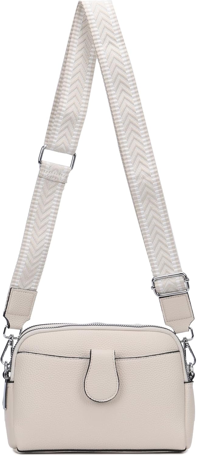 OBC Damen Tasche Crossbody Umhängetasche Bodybag Schultertasche Metallic Handytasche Crossover Kunst