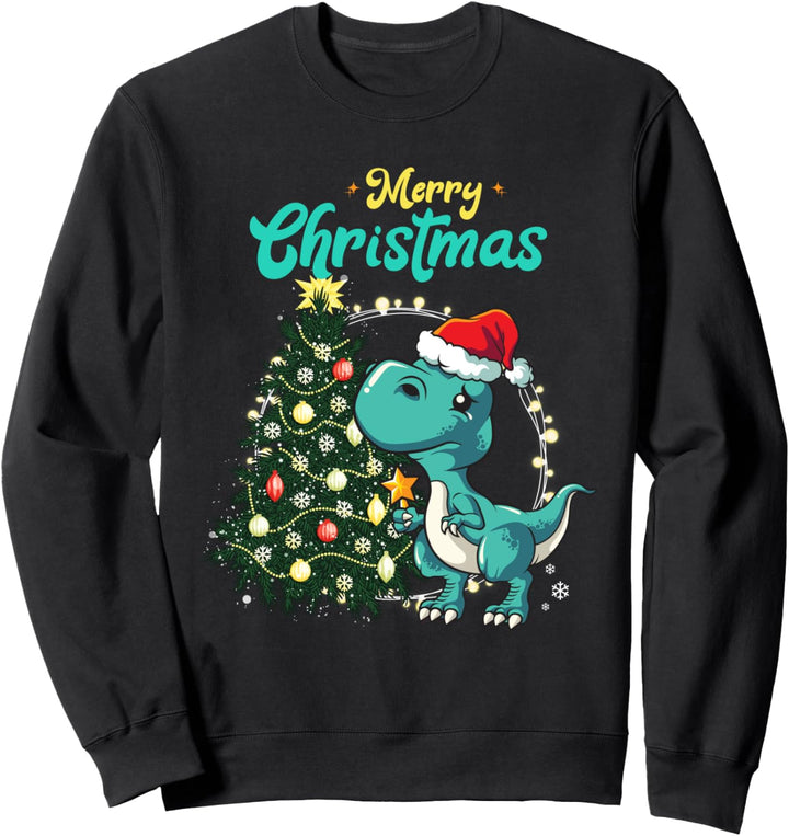 Jungs Dinosaurier Geschenk Weihnachtsmann T Rex Sweatshirt