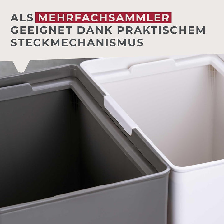 Fackelmann OSLO Touch Abfallsammler 20L, Dunkelgrau – Ideal als Mehrfachsammler, leicht &amp; robust mit