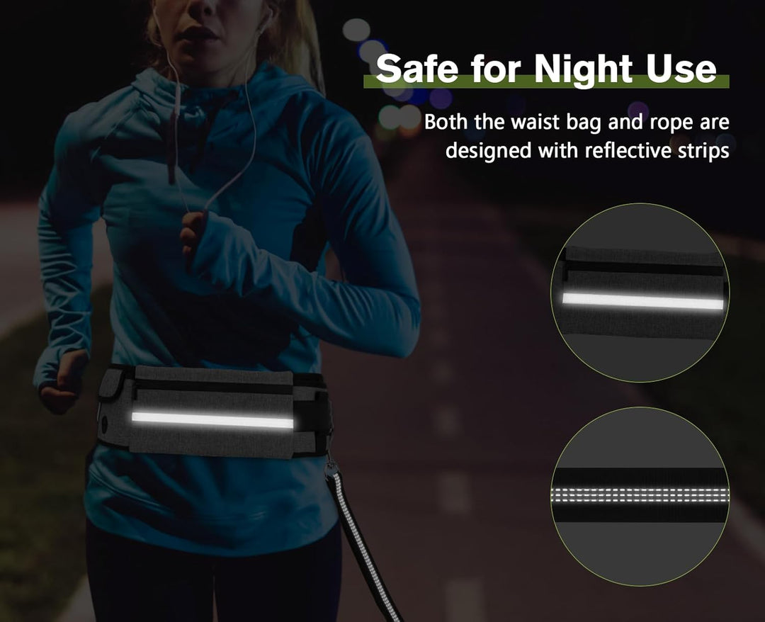 Pecute Zwei Joggingleine Hunde mit Bauchgurt, Laufgürtel Hundleine für Grosse und Mittelgrosse Hunde